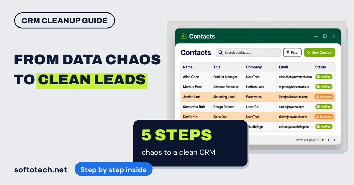 CRM cleanup in 5 steps: from data chaos to clean leads