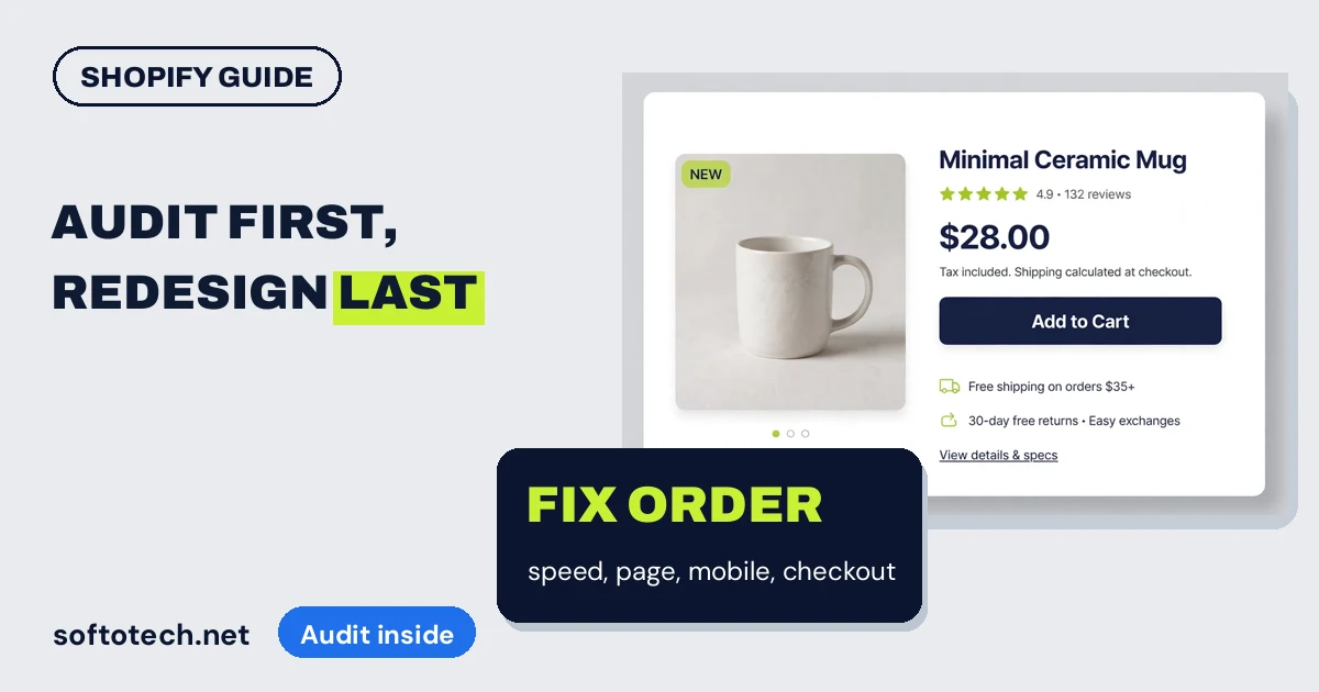 Shopify store audit: fix friction before you redesign, speed and apps first