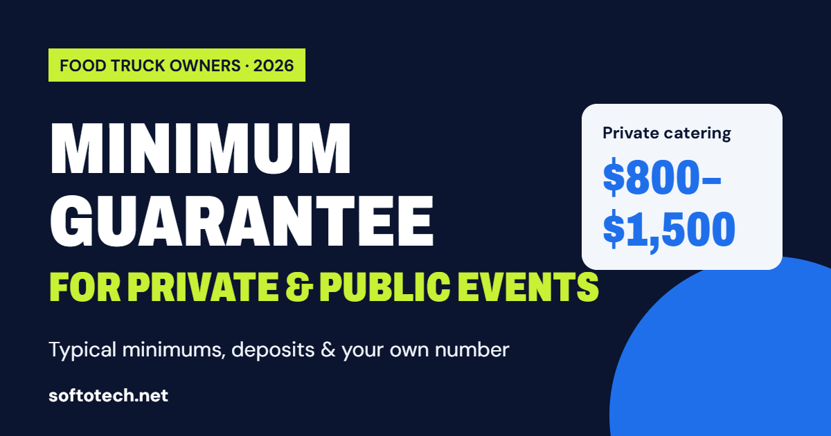Food truck minimum guarantee guide for private and public events, 2026