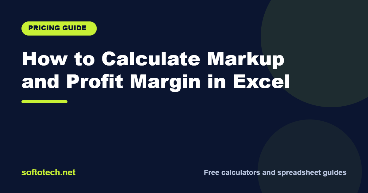 How to Calculate Markup and Profit Margin in Excel (Formulas)
