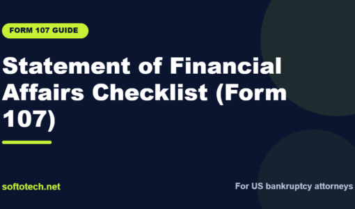 Statement of financial affairs Form 107 checklist